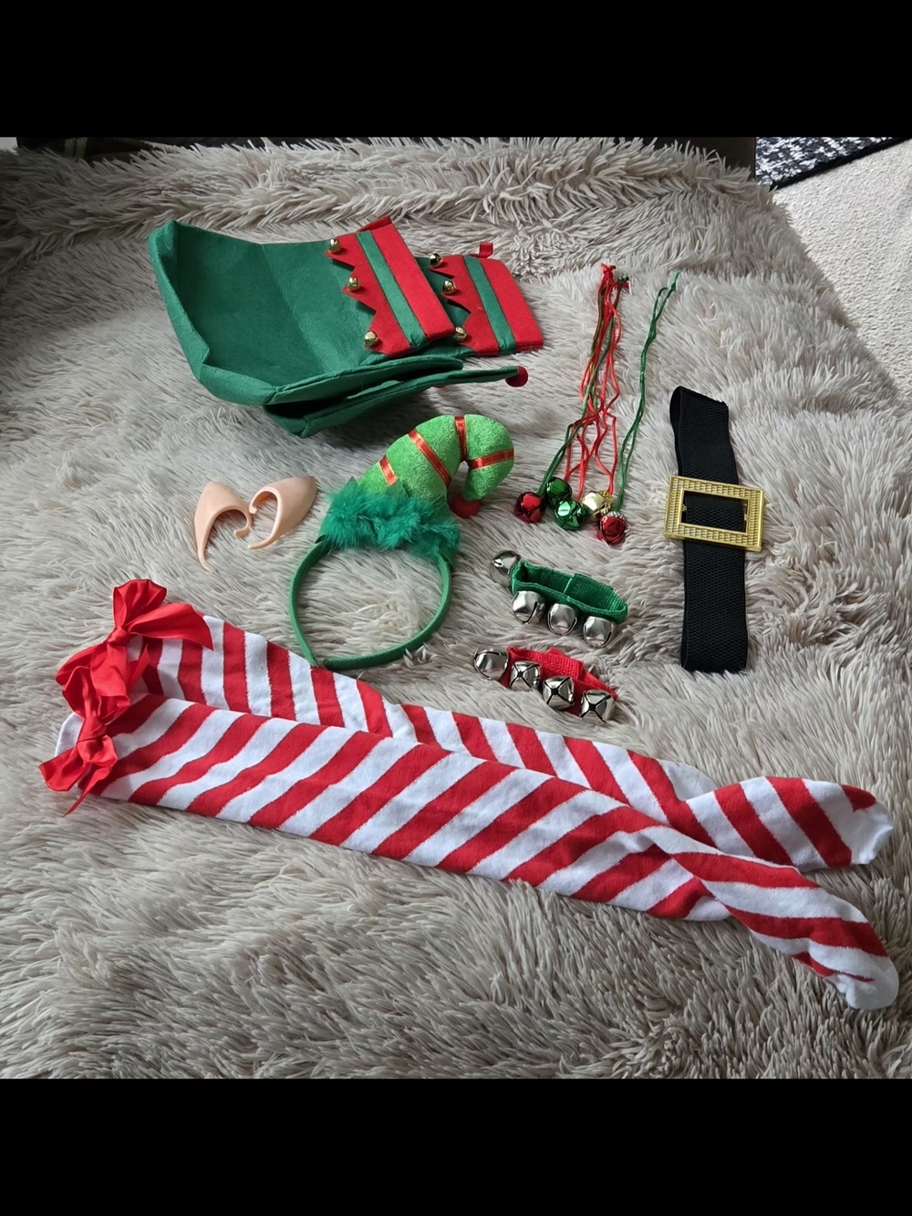 Holiday Elf Costume Dress Set for Women in Green and Red #1353 - Picture 5 of 11